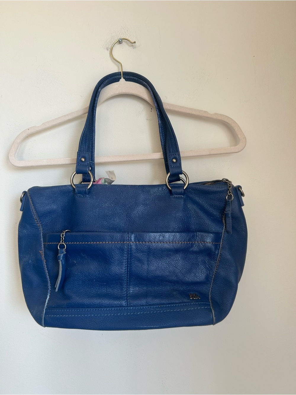THE SAK Blue Leather Tote Bag - Women's Shoulder Bag